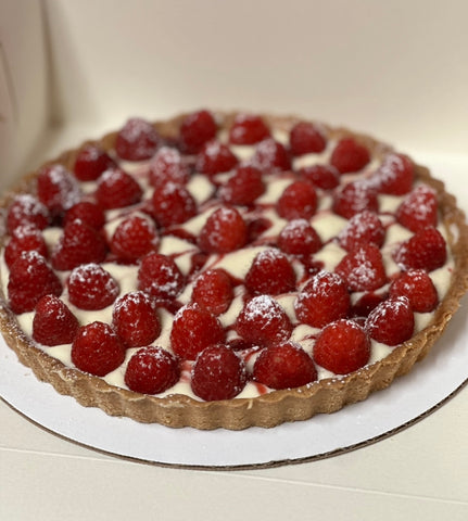 Raspberry lemon cheesecake tart